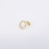 Circle Pave Diamond Studs – Genuine Diamond Gold Earrings