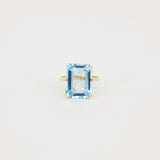Emerald-Cut Aquamarine Engagement Ring - Large March Birthstone Jewelry