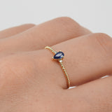 Dainty Blue Pear-Shaped Sapphire Ring