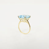 Emerald-Cut Aquamarine Engagement Ring - Large March Birthstone Jewelry