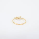 Nature-Inspired Diamond Cluster Ring - Handmade 18K Gold Wedding Band