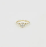 Dazzling Halo Diamond Engagement Ring - Handmade Wedding Jewelry