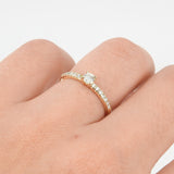 Dainty Solitaire Diamond Engagement Ring – Handmade April Birthstone Jewelry