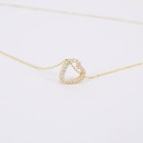 Heart Pavé Diamond Bracelet - Dainty Diamond Chain Bracelet - Minimalist Fine Jewelry