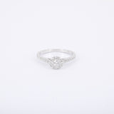 Art Deco Halo Diamond Engagement Ring - April Birthstone - Handmade Jewelry