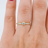 Dainty Solitaire Diamond Engagement Ring – Handmade April Birthstone Jewelry