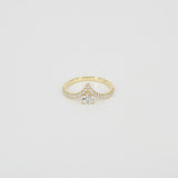 GIA Certified Heart Diamond Chevron Engagement Ring