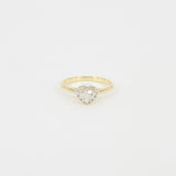 Heart Shaped Halo Diamond Engagement Ring - GIA certified Solitaire