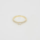 Dainty Solitaire Diamond Engagement Ring – Handmade April Birthstone Jewelry