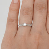 Dainty Solitaire Diamond Engagement Ring – April Birthstone Bridal Jewelry