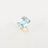 Emerald-Cut Aquamarine Engagement Ring - Large March Birthstone Jewelry