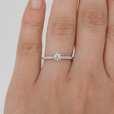 Dainty Solitaire Diamond Engagement Ring – April Birthstone Bridal Jewelry