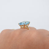 Emerald-Cut Aquamarine Engagement Ring - Large March Birthstone Jewelry