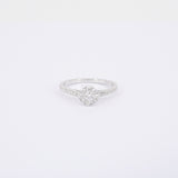 Art Deco Halo Diamond Engagement Ring - April Birthstone - Handmade Jewelry