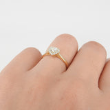 Heart Shaped Halo Diamond Engagement Ring - GIA certified Solitaire