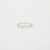 Dainty Solitaire Diamond Engagement Ring – April Birthstone Bridal Jewelry