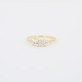 Nature-Inspired Diamond Cluster Ring - Handmade 18K Gold Wedding Band