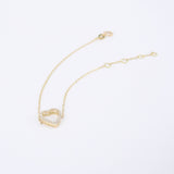 Heart Pavé Diamond Bracelet - Dainty Diamond Chain Bracelet - Minimalist Fine Jewelry