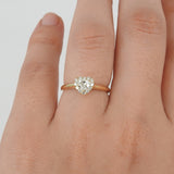 Heart Shaped Halo Diamond Engagement Ring - GIA certified Solitaire