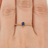 Dainty Blue Pear-Shaped Sapphire Ring