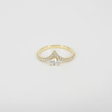 GIA Certified Heart Diamond Chevron Engagement Ring