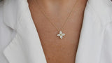 Nature Inspired Diamond Flower Necklace - Natural Diamond Leaves Pendant
