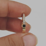 Unique Flat Pave Diamond Wedding Band – His and Hers Solid 18k Gold Rings