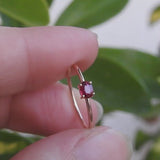 Dainty Oval Ruby Engagement Ring – Minimalist Small Ruby Ring – Simple Ruby Ring - Genuine July Birthstone Ring - Ruby Stacking Gold Ring