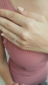 Vintage Eternity Diamond Ring "Moon and Sun"