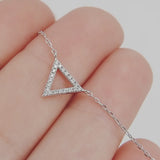 Minimalist Dainty Diamond Triangle Necklace