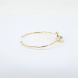 Solid Gold Knot Bangle – Personalized Birthstone & Engraving Charms