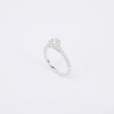 Art Deco Halo Diamond Engagement Ring - April Birthstone - Handmade Jewelry