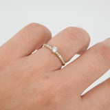 Dainty Solitaire Diamond Engagement Ring – Handmade April Birthstone Jewelry