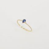 Dainty Blue Pear-Shaped Sapphire Ring