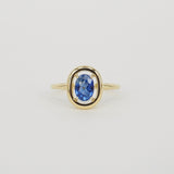 Genuine Oval Celestial Halo Cornflower Sapphire Engagement Ring
