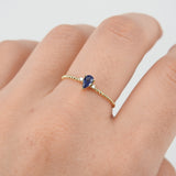Dainty Blue Pear-Shaped Sapphire Ring