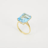 Emerald-Cut Aquamarine Engagement Ring - Large March Birthstone Jewelry