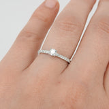 Dainty Solitaire Diamond Engagement Ring – April Birthstone Bridal Jewelry