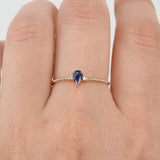 Dainty Blue Pear-Shaped Sapphire Ring