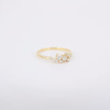 Nature-Inspired Diamond Cluster Ring - Handmade 18K Gold Wedding Band