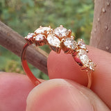 Vintage Diamond Cluster Ring - Multi-Shape April Birthstone