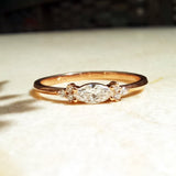 Vintage East-West Marquise Diamond Engagement Ring