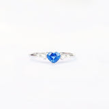 Promise ring for her - Natural Heart Sapphire Engagement Ring