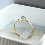 Vintage Dainty Aquamarine Engagement Ring