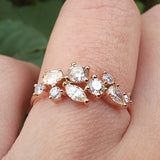 Vintage Diamond Cluster Ring - Multi-Shape April Birthstone