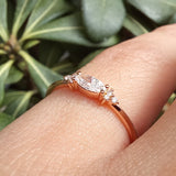 Vintage East-West Marquise Diamond Engagement Ring