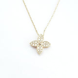 Nature Inspired Diamond Flower Necklace - Natural Diamond Leaves Pendant