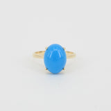 Genuine Oval Sleeping Beauty Turquoise Engagement Ring