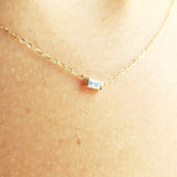 Natural Baguette Diamond necklace