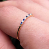 Dainty 1/3 Eternity Stack Sapphire & Diamond Wedding Band